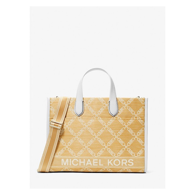 MICHAEL MICHAEL KORS
Grand cabas Gigi en paille et jacquard à logo Empire