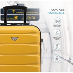 ABS Valise Cabine Compatible avec Air France, Cabine avec 4 Roues