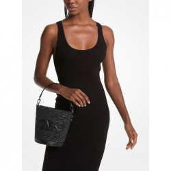 MICHAEL MICHAEL KORS Petite besace Townsend en paille,NOIR