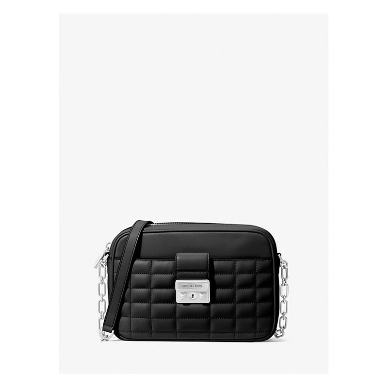 Sac pour appareil photo Tribeca de taille moyenne en cuir matelassé,Noir