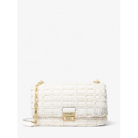 MICHAEL MICHAEL KORS
Grand sac porté épaule Tribeca en denim effiloché