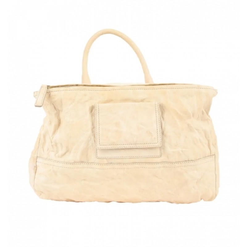 Beige crumpled GM Pandora crossbody bag