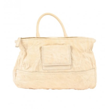 Beige crumpled GM Pandora crossbody bag