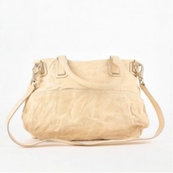 Beige crumpled GM Pandora crossbody bag