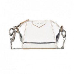 Silver patent leather "Antigona" crossbody bag