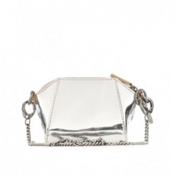 Silver patent leather "Antigona" crossbody bag