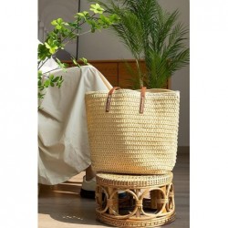 Sac tissé rond en paille - sac de plage été grande taille femme