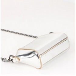 Silver patent leather "Antigona" crossbody bag