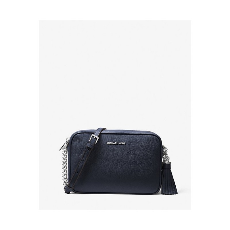 MICHAEL MICHAEL KORS Sac à bandoulière Ginny en cuir,BLEU MARINE