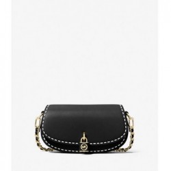 MICHAEL KORS Petit sac porté épaule Mila en cuir cousu à la main,Noir