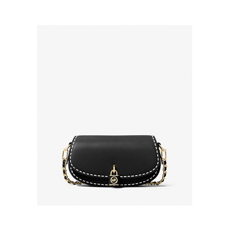 MICHAEL KORS Petit sac porté épaule Mila en cuir cousu à la main,Noir