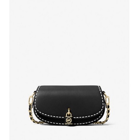 MICHAEL KORS Petit sac porté épaule Mila en cuir cousu à la main,Noir