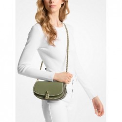 MICHAEL KORS Petit sac porté épaule Mila en cuir cousu à la main,,OLIVE FUMÉ