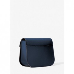 MICHAEL KORS Petit sac à bandoulière en cuir grainé,Bleu Marine