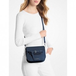 MICHAEL KORS Petit sac à bandoulière en cuir grainé,Bleu Marine