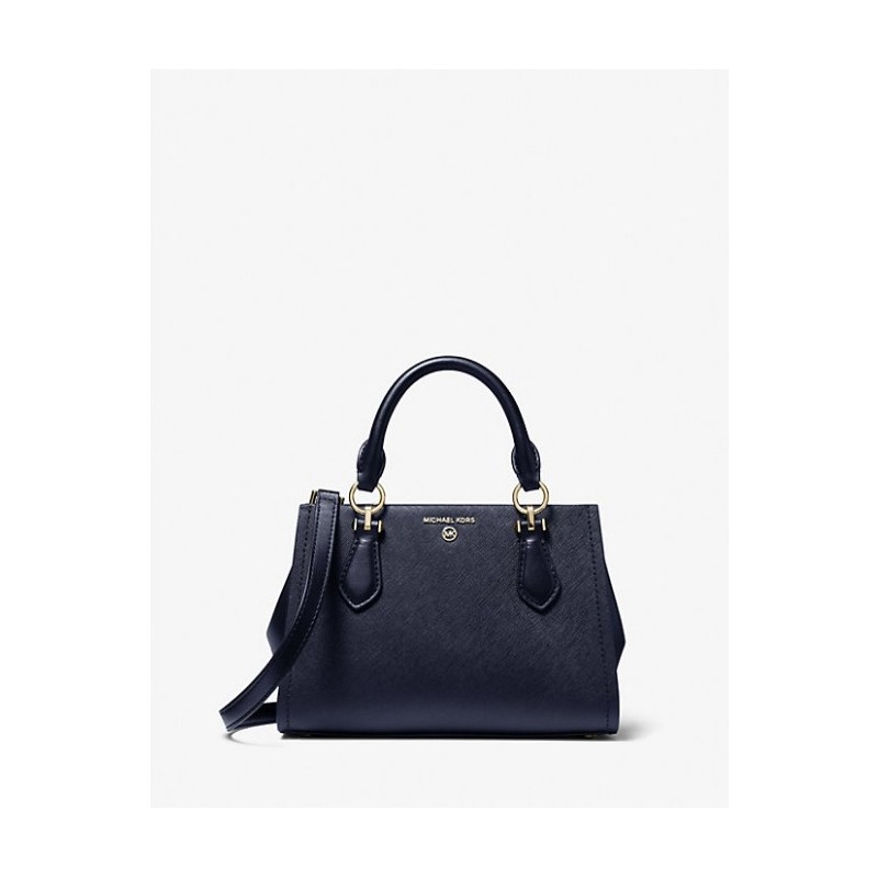 MICHAEL KORS Petit sac à bandoulière en cuir saffiano,Bleu Marine