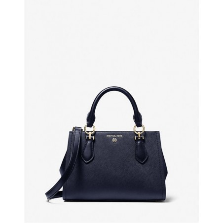 MICHAEL KORS Petit sac à bandoulière en cuir saffiano,Bleu Marine