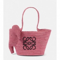 LOEWE
Cabas Elephant Small en raphia Rose