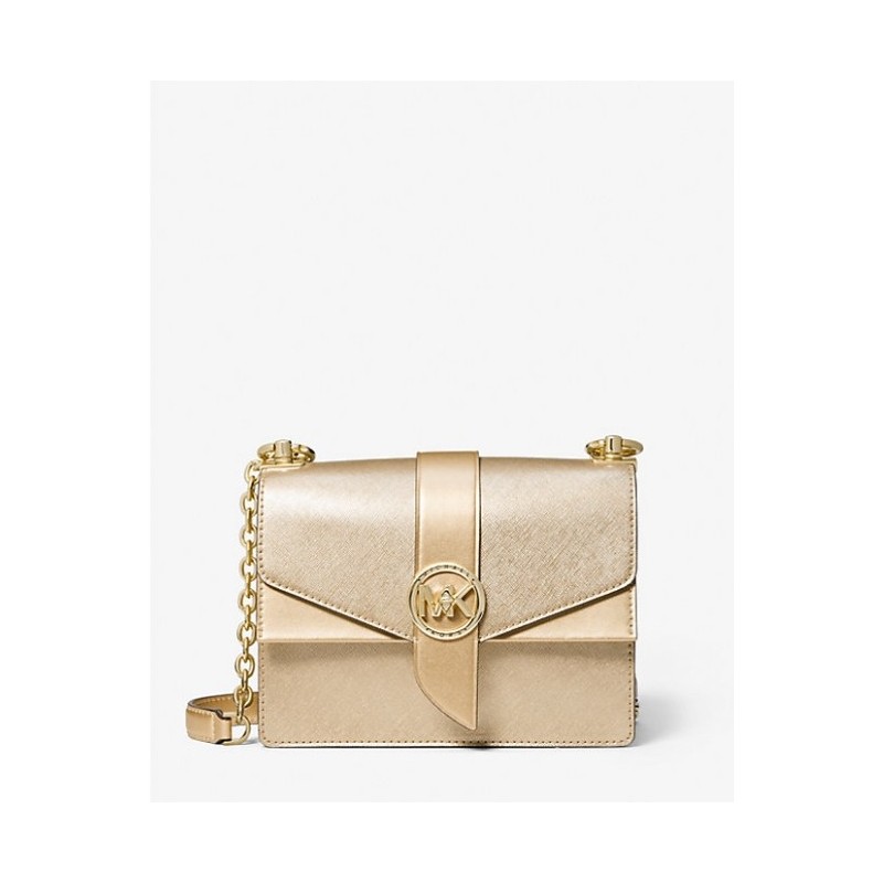 MICHAEL MICHAEL KORS
Petit sac à bandoulière Greenwich en cuir saffiano métallisé