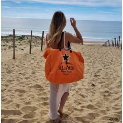 SAC CABAS PLAGE SEL DE MER ORANGE