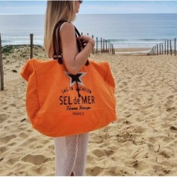 SAC CABAS PLAGE SEL DE MER ORANGE