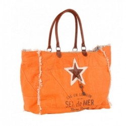 SAC CABAS PLAGE SEL DE MER ORANGE