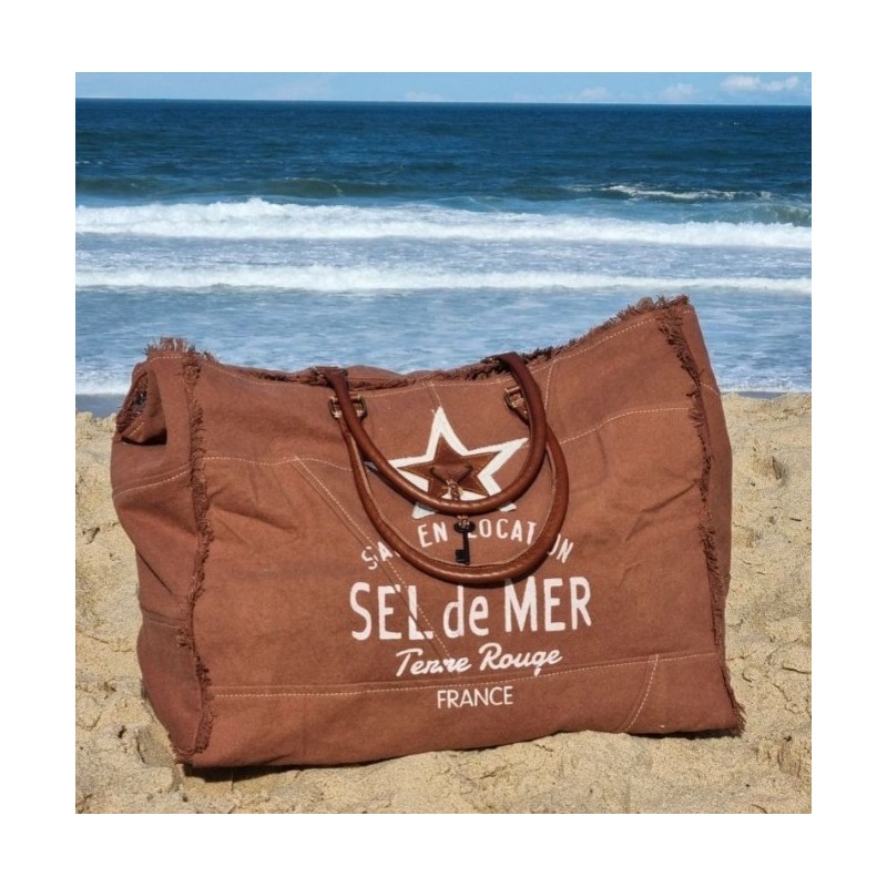 SAC DE PLAGE XL MARRON PÉCAN