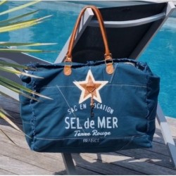 Sac de plage XL Toile Sel de Mer couleur bleu pétrole