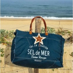 Sac de plage XL Toile Sel de Mer couleur bleu pétrole