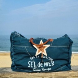 Sac de plage XL Toile Sel de Mer couleur bleu pétrole