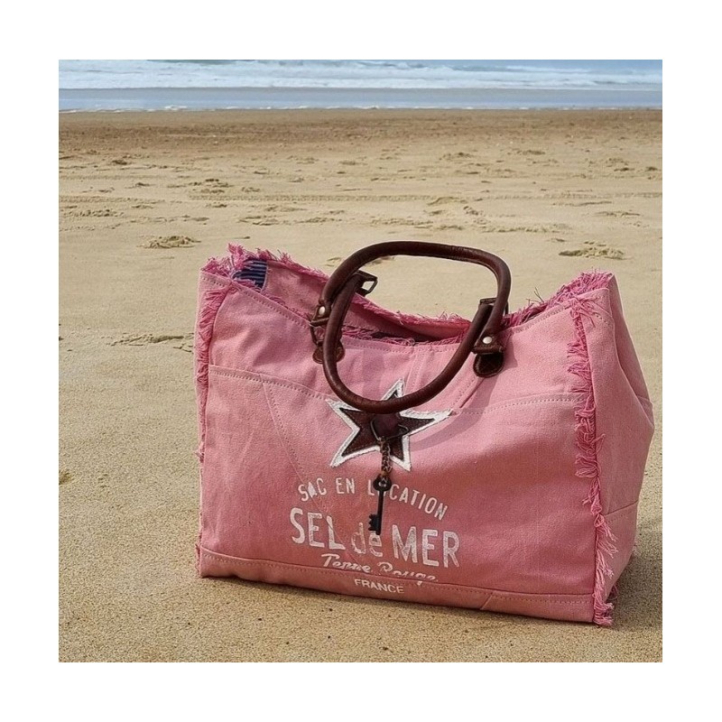 SAC DE PLAGE SEL DE MER ROSE