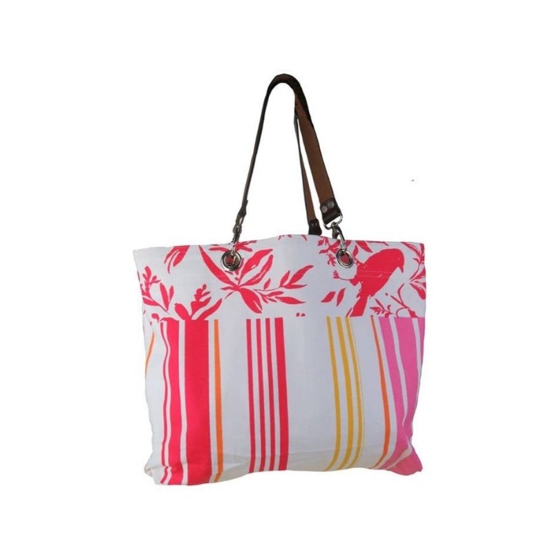 SAC TOILE RÉVERSIBLE RAMATUELLE ROSE ROUGE