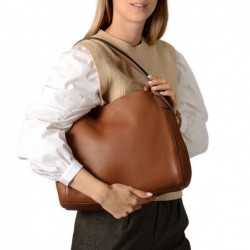 Mac Douglas Dulcine ROMY Cognac Grand sac cuir Sacs portés épaule