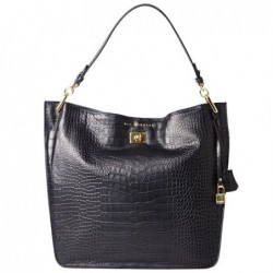 Mac Douglas Kentucky ROMY Grand sac porté épaule cuir grain croco,Navy