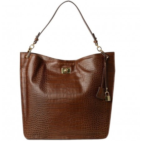 Mac Douglas Kentucky ROMY Grand sac porté épaule cuir grain croco,Marron