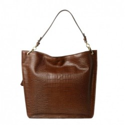 Mac Douglas Kentucky ROMY Grand sac porté épaule cuir grain croco,Marron