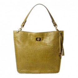 Mac Douglas Kentucky ROMY sac porté épaule cuir grain croco,Olive