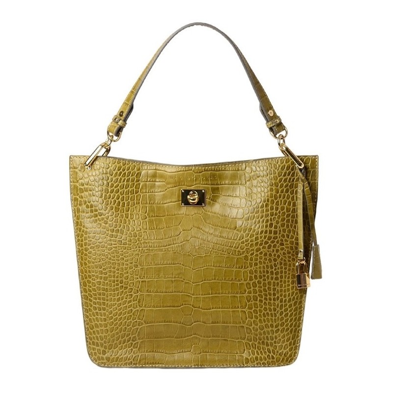 Mac Douglas Kentucky ROMY sac porté épaule cuir grain croco,Olive