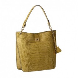 Mac Douglas Kentucky ROMY sac porté épaule cuir grain croco,Olive