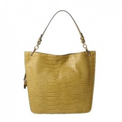 Mac Douglas Kentucky ROMY sac porté épaule cuir grain croco,Olive