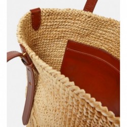 RABANNE
Cabas en raphia à logo sac seau pour femme