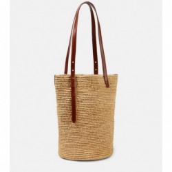 RABANNE
Cabas en raphia à logo sac seau pour femme