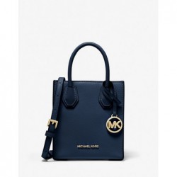 MICHAEL KORS Très petit sac à bandoulière Mercer en cuir grainé,Bleu