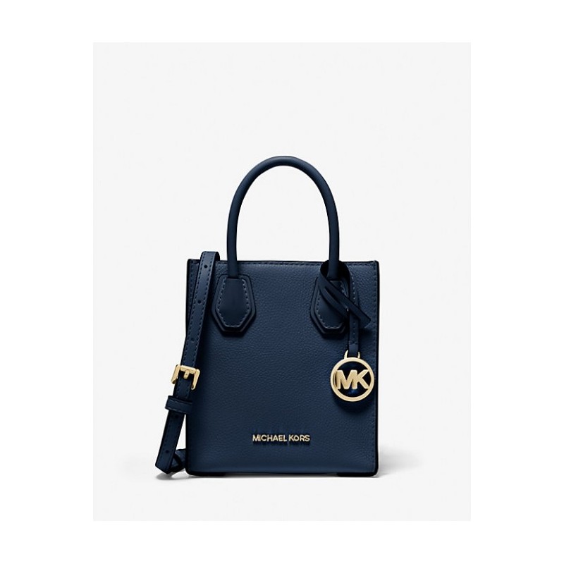 MICHAEL KORS Très petit sac à bandoulière Mercer en cuir grainé,Bleu