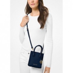 MICHAEL KORS Très petit sac à bandoulière Mercer en cuir grainé,Bleu