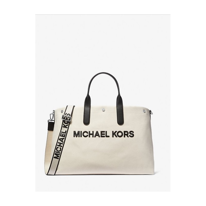 MICHAEL KORS HOMME Cabas Brooklyn surdimensionné en toile de coton,beige