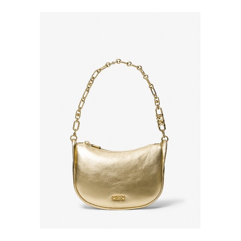 MICHAEL KORS Petit sac porté épaule en cuir métallisé,Doré