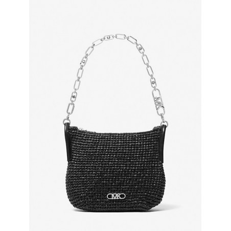 MICHAEL KORS Petit sac porté épaule Kendall en paille,Noir