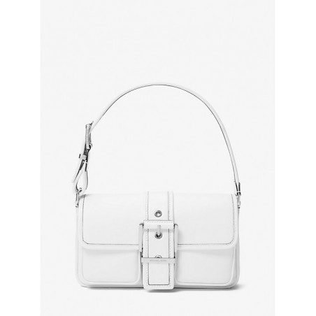 Sac porté épaule Colby de taille moyenne en cuir，Blanc