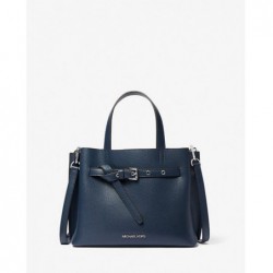 MICHAEL KORS Petit sac Emilia en cuir grainé,Bleu Marine